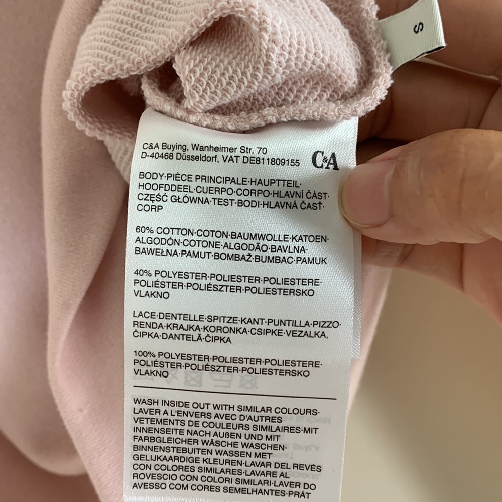 NWT. C & A Hoodie with Floral Embellishments. Small. - Picture 6 of 11